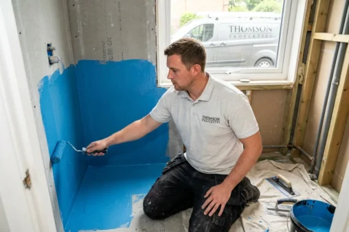 What causes bathroom leaks and how can they be prevented during installation?